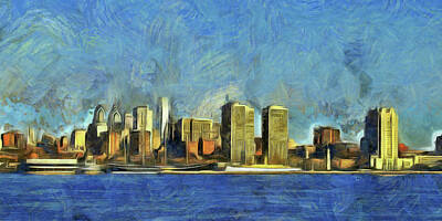 Abtracts Laura Leinsvencner - Philly Skyline by Trish Tritz
