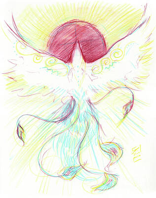 Drawings Royalty Free Images - Phoenix Sun Royalty-Free Image by Brandy Woods