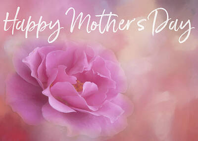 Mistletoe - Pink Rose Mothers Day by Teresa Wilson