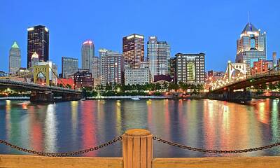 Beer Photos - Pittsburgh at Waters Edge by Frozen in Time Fine Art Photography