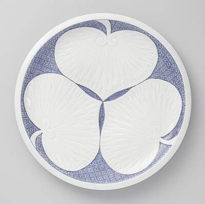 Love Marilyn - Plate with three hollyhock by Anonymous