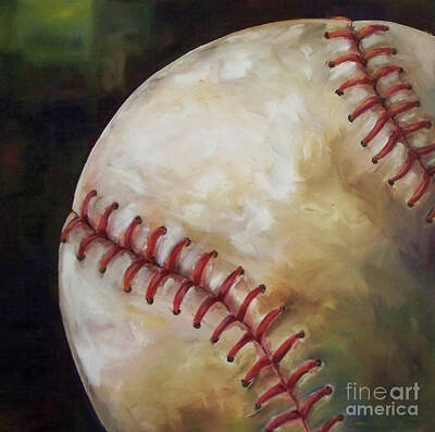 Baseball Paintings - Play Ball by Kristine Kainer