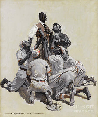 Baseball Paintings - Pleading with the Umpire by Peter Ogden