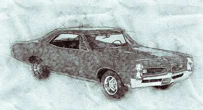 When Life Gives You Lemons - Pontiac GTO 1 - 1967 - Automotive Art - Car Posters by Studio Grafiikka