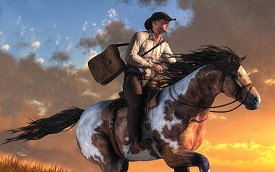 Landmarks Digital Art - Pony Express by Daniel Eskridge