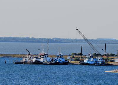 Beach House Shell Fish - Port Canaveral Tug Boats by Pat Turner