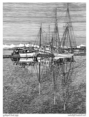 Short Story Illustrations Royalty Free Images - Port Orchard Marina Royalty-Free Image by Jack Pumphrey