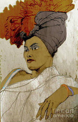 Landmarks Mixed Media - Portrait of a Caribbean Beauty by Greta Corens