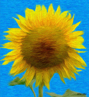 Sunflowers Paintings - Portrait of a Sunflower by Jeffrey Kolker