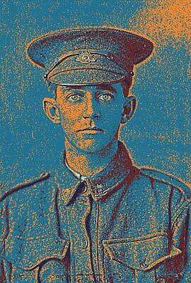 Portraits Royalty-Free and Rights-Managed Images - Portrait of a Young  WWI Soldier Series 20 by Celestial Images