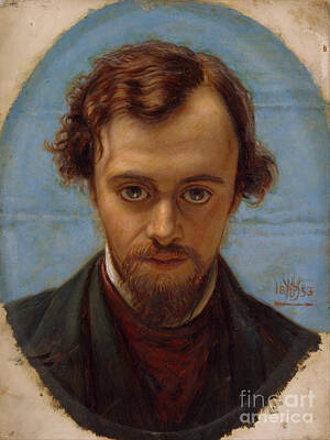 Portraits Royalty-Free and Rights-Managed Images - Portrait of Dante Gabriel Rossetti at 22 years of Age by Celestial Images