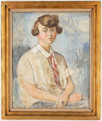 Impressionism Paintings - Portrait of Miss Ingeborg MarkstrOm, Isaac Grunewald, 1889-1946 impressionist by Isaac Grunewald