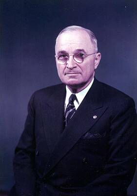 Portraits Rights Managed Images - Portrait of President Harry S. Truman Royalty-Free Image by Celestial Images