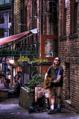 Musician Photo Royalty Free Images - Post Alley Musician Royalty-Free Image by David Patterson