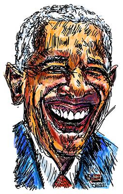 Politicians Digital Art Royalty Free Images - President Barack Obama Royalty-Free Image by Robert Yaeger
