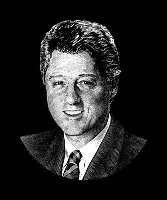 Politicians Digital Art Royalty Free Images - President Bill Clinton Graphic Royalty-Free Image by War Is Hell Store