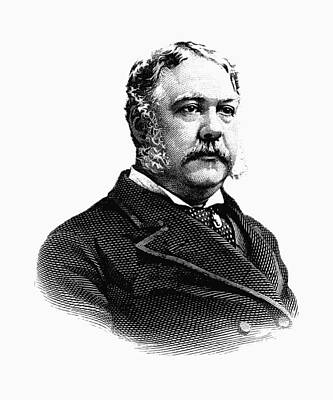 Celebrities Mixed Media - President Chester Arthur Graphic by War Is Hell Store