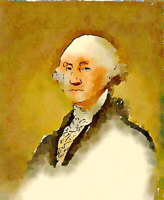 Politicians Paintings - President of the United States of America George Washington by Esoterica Art Agency