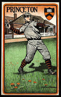 Royalty-Free and Rights-Managed Images - Princeton - Baseball - Bristo Adams - Vintage Sports Poster by Studio Grafiikka