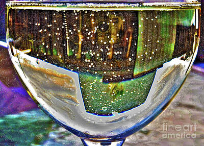 Wine Digital Art Royalty Free Images - Prosecco At Sunset Royalty-Free Image by Scott Evers
