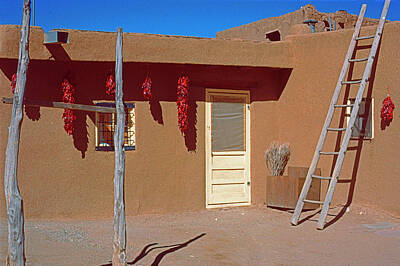 Best Sellers - Ira Marcus Royalty-Free and Rights-Managed Images - Pueblo Home With Yellow Door by Ira Marcus