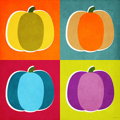 Royalty-Free and Rights-Managed Images - Pumpkins- Pop Art by Linda Woods by Linda Woods