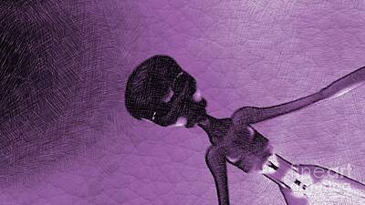 Fantasy Drawings - Purple Alien by Esoterica Art Agency