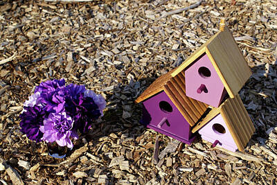 Arf Works - Purple Birdhouses 2 by Douglas Barnett