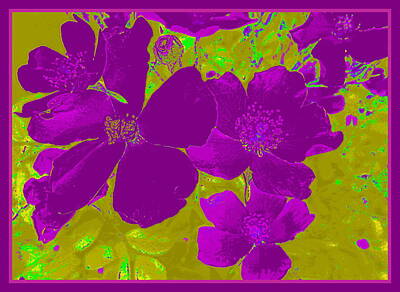 Abstract Flowers Digital Art - Purple Flower Abstract by Susan Lafleur