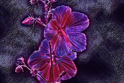 Christmas Typography - Purple Hibiscus Art by Selena Lorraine