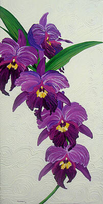 Vintage Diner Cars Royalty Free Images - Purple Orchids Royalty-Free Image by Juan Alcantara