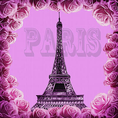 Roses Paintings - Purple Vintage Paris by Irina Sztukowski