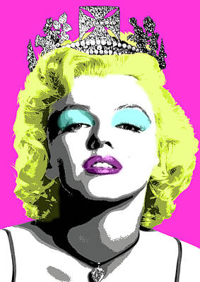 Watercolor City Skylines - Queen Marilyn - Pink by Gary Hogben