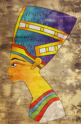 Portraits Mixed Media - Queen of Ancient Egypt by Michal Boubin