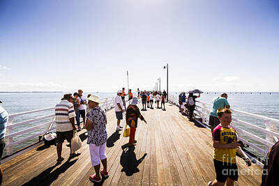 Childrens Rooms Rights Managed Images - Queenslanders walking on the new Shorncliffe Pier Royalty-Free Image by Jorgo Photography
