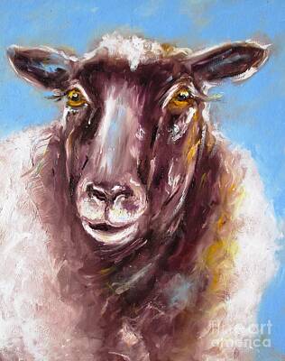 Edward Hopper - Quirky Sheep Paintings by Mary Cahalan Lee - aka PIXI