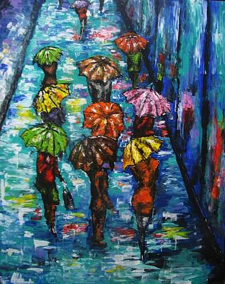 Coy Fish Michael Creese Paintings - Rain Fantasy Acrylic painting  by Natalja Picugina