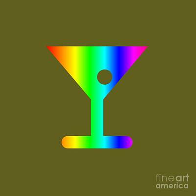 Martini Digital Art - Rainbow Martini Glass by Frederick Holiday