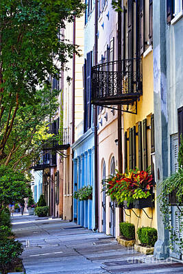 Royalty-Free and Rights-Managed Images - Rainbow Row View in Charleston by George Oze