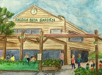Best Sellers - Beer Paintings - Raleigh Beer Garden by Kimberly Balentine