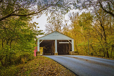 Music Royalty-Free and Rights-Managed Images - Ramp Creek covered bridge by Jack R Perry
