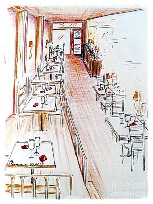 Wine Drawings - Ready and Waiting by Barbara Chase