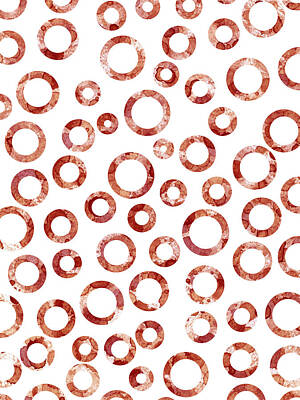 Wine Painting Rights Managed Images - Red Abstract Circles Royalty-Free Image by Frank Tschakert