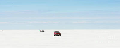 Grimm Fairy Tales Royalty Free Images - Red car driving on a frozen lake Simcoe Royalty-Free Image by Les Palenik
