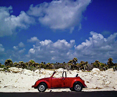 Achieving Royalty Free Images - Red Convertible Bug Royalty-Free Image by Gary Adkins