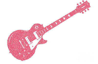 Rock And Roll Digital Art - Red Dots Electric Guitar by Bigalbaloo Stock