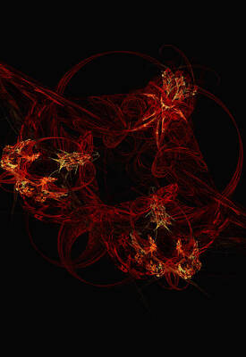 Abstract Flowers Digital Art - Red Flower Abstract by Marina Usmanskaya