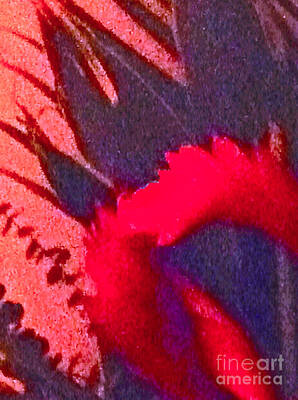 Abstract Flowers Photos - Red Flower Arrangement 3 Abstract by Ken Lerner