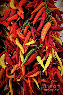 Chemical Glassware - Positano Peppers by Mike Nellums