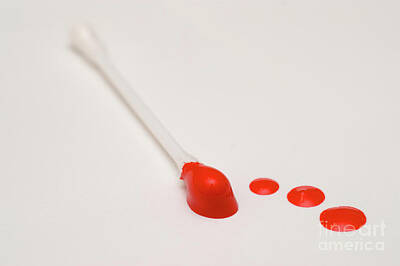 Comics Photos - Red Painted Cotton Swabs by Ofer Zilberstein